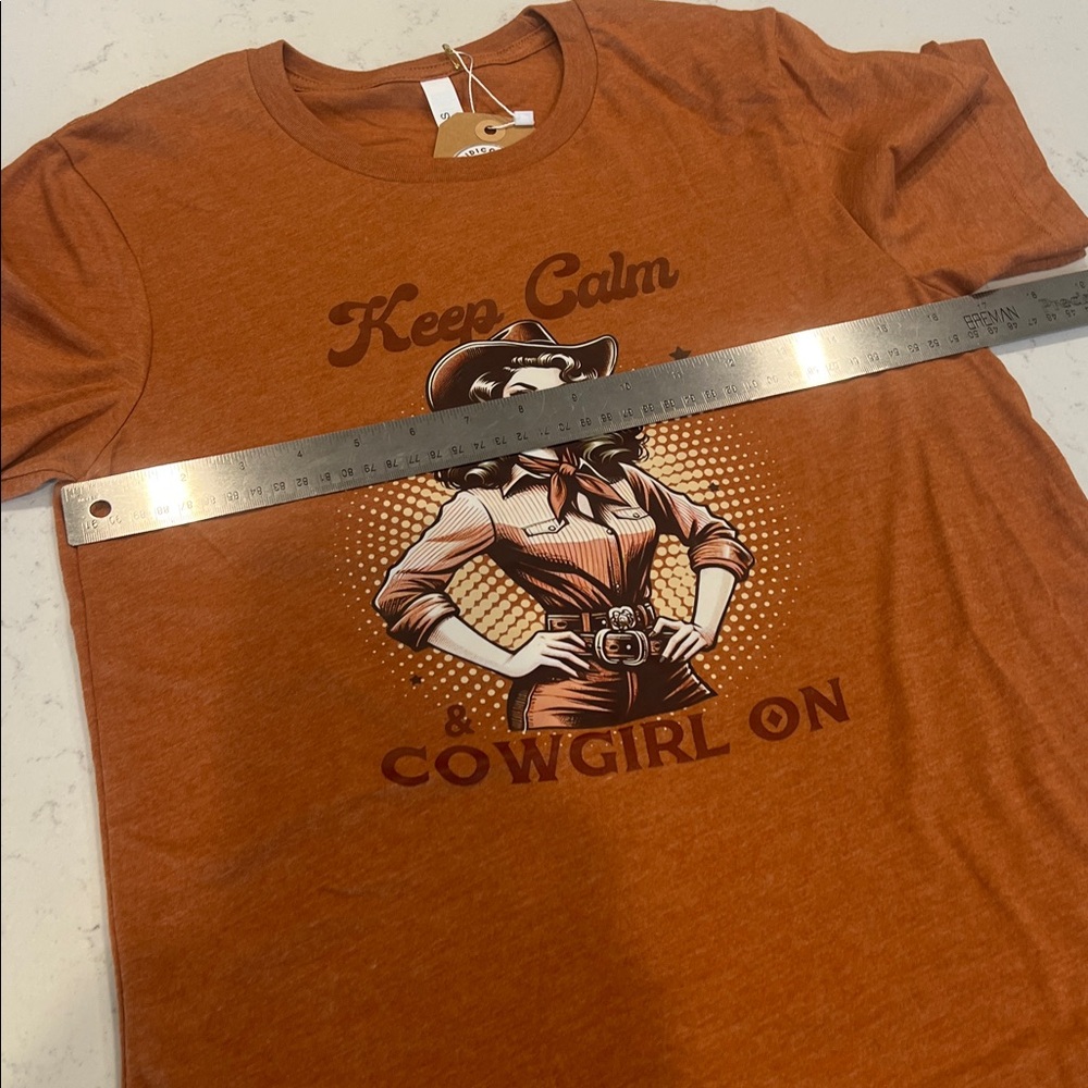 Cowgirl Graphic Tee in Orange - Picture 3 of 5